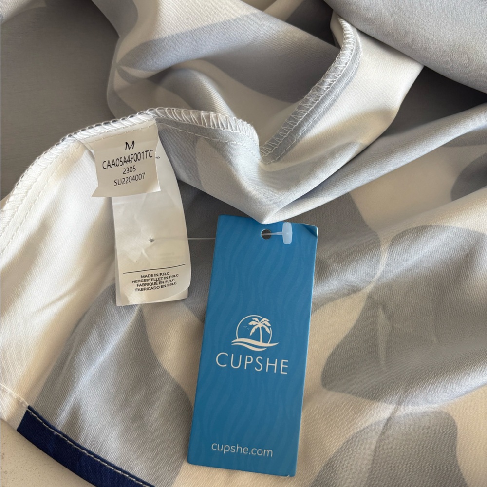 NWT Cupshe Belted Geo One-shoulder Dress - Picture 4 of 5